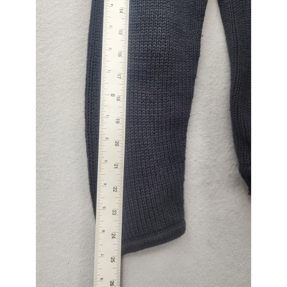 Hanna Andersson Fair Isle Fringe Sweater Charcoal Gray Neon Cotton Knit Medium - Picture 12 of 12